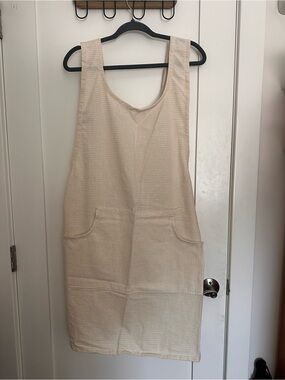 Handmade cream and tan colored Japanese Style Crossover Apron
